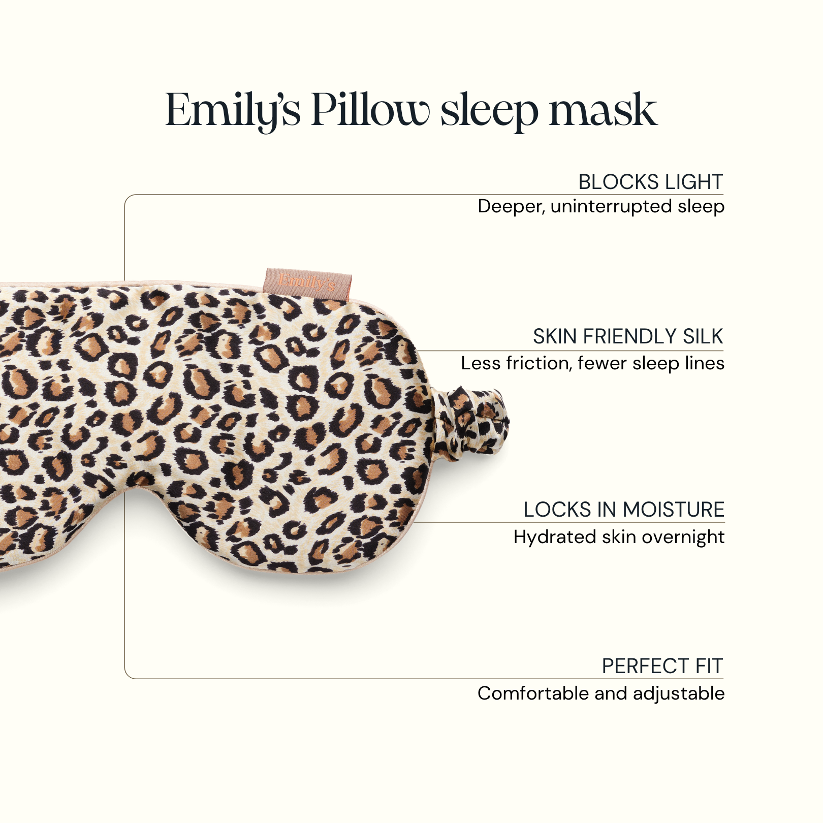 100% Pure silk sleep mask - Leopard