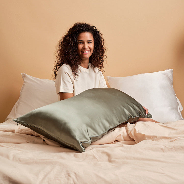 100% Mulberry Silk Pillowcase - Sage green