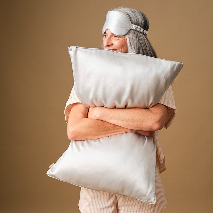 100% Mulberry Silk Pillowcase - Pearl grey