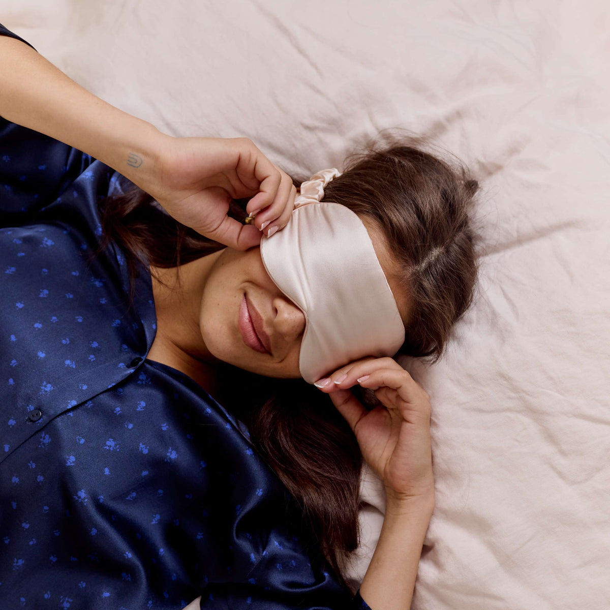 100% Pure silk sleep mask - Powder Pink