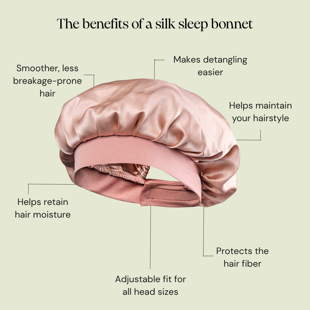 Silk hair bonnet - Rosewood