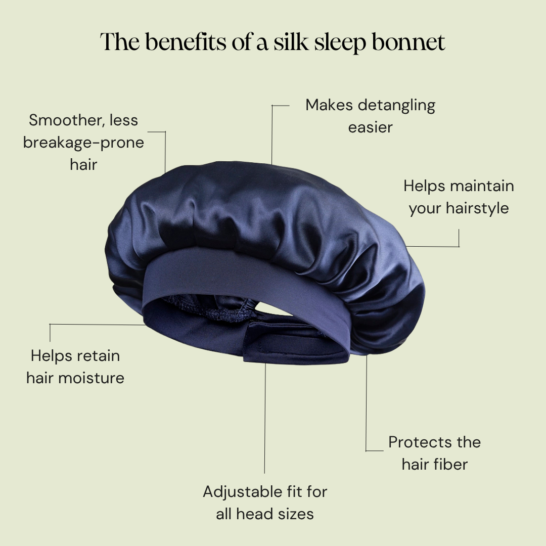 Silk hair bonnet - Midnight blue