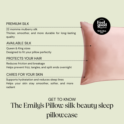 100% Mulberry Silk Pillowcase - Rosewood