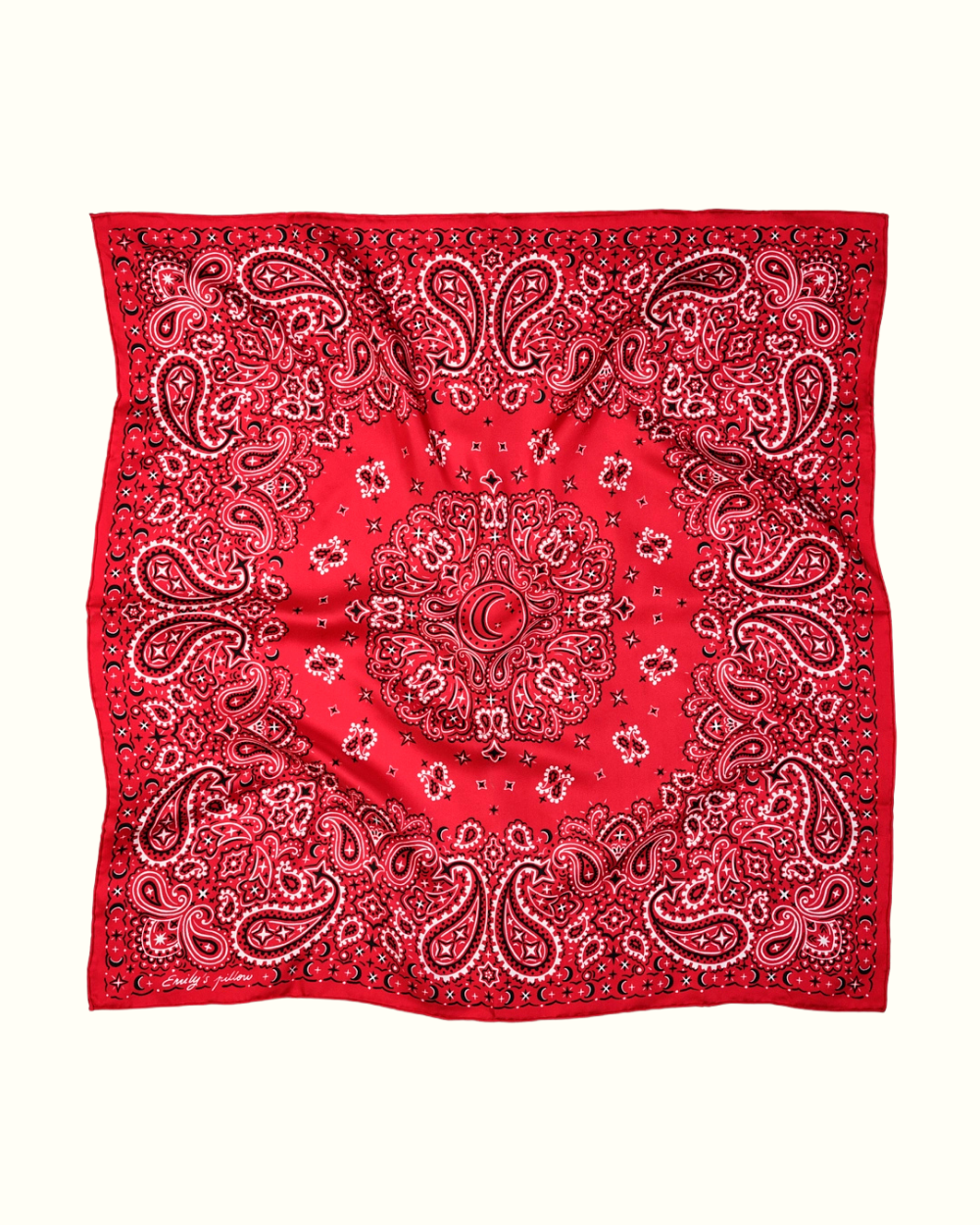 100% pure silk scarf - Red Bandana