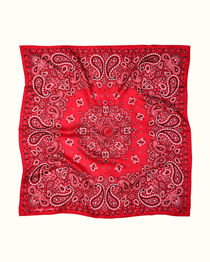100% pure silk scarf - Red Bandana