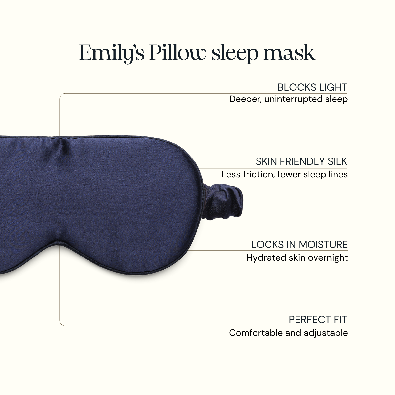100% Pure silk sleep mask - Midnight blue