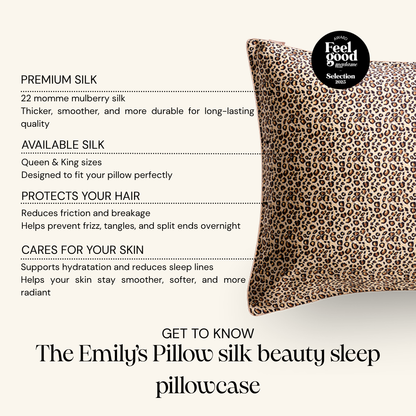 100% Mulberry Silk Pillowcase - Leopard