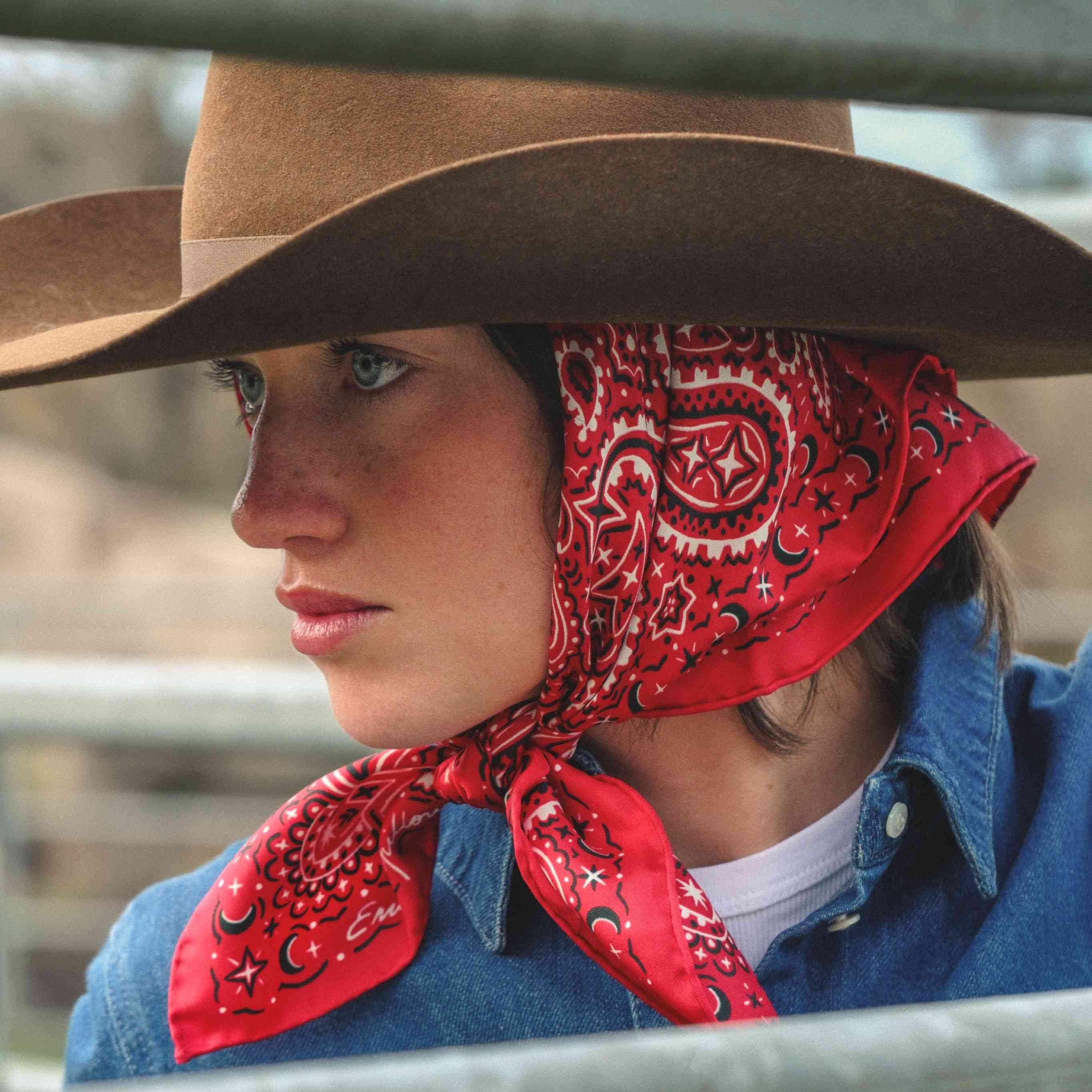 100% pure silk scarf - Red Bandana