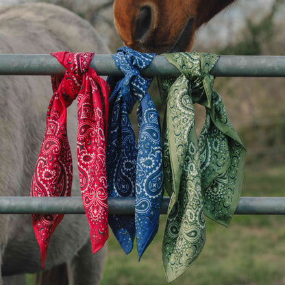 100% pure silk scarf - Blue Bandana