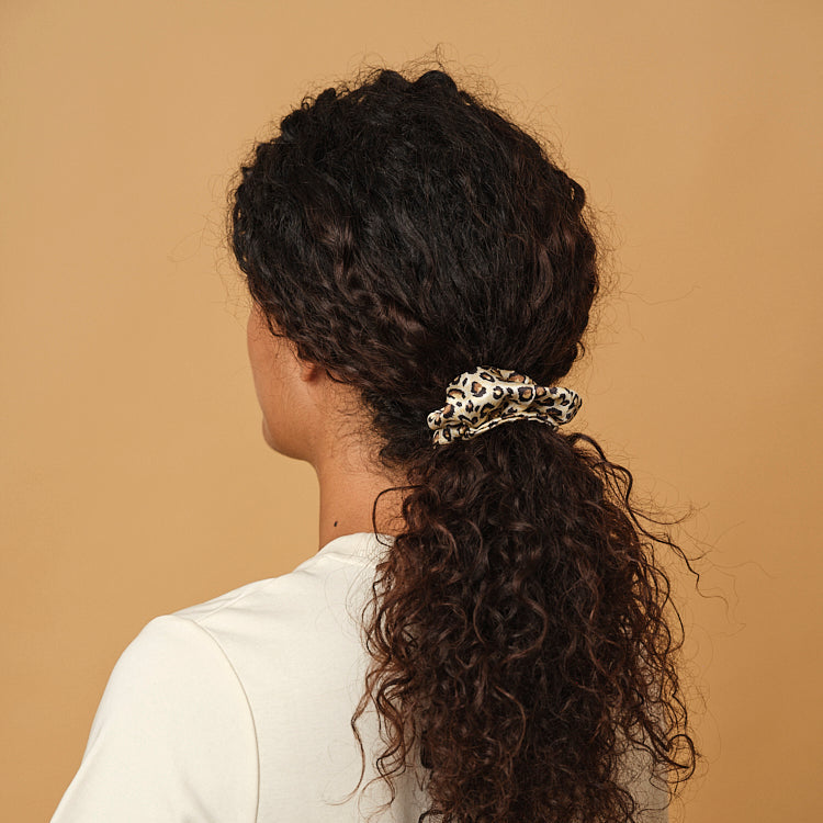 100% pure silk scrunchie - Medium - Léopard