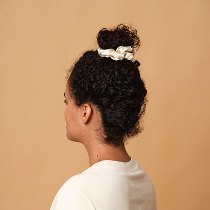 100% pure silk scrunchie - Medium - Champagne