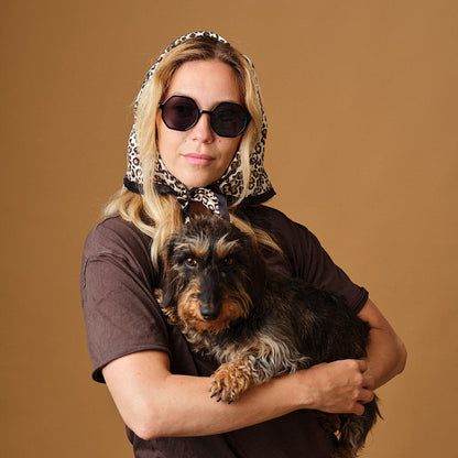 100% pure silk scarf - Léopard