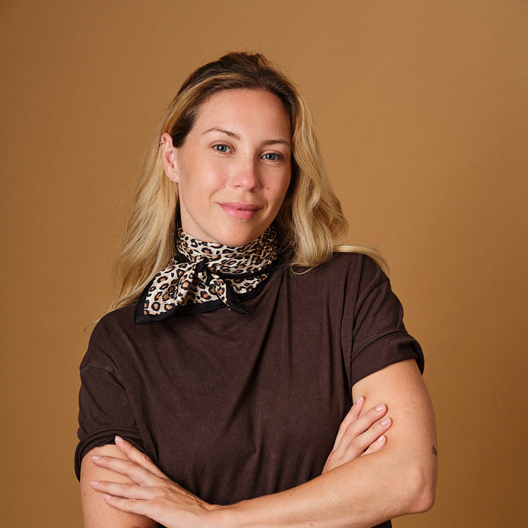 100% pure silk scarf - Léopard