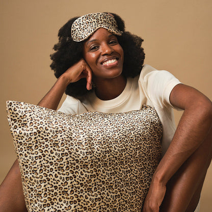 Discovery pack - 100% silk pillowcase and sleep mask - Leopard