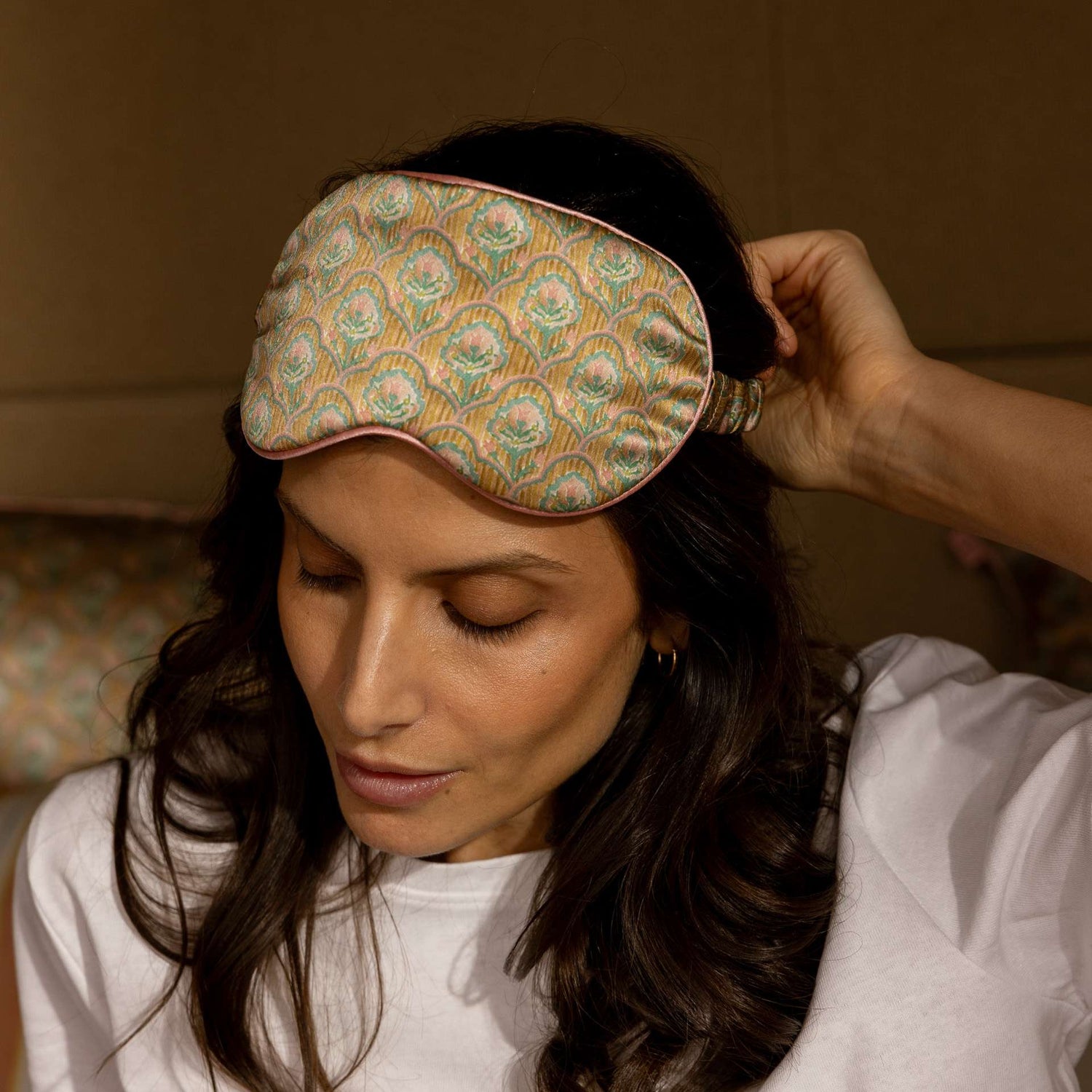 100% Pure Silk Sleep Mask - Sacred Flowers