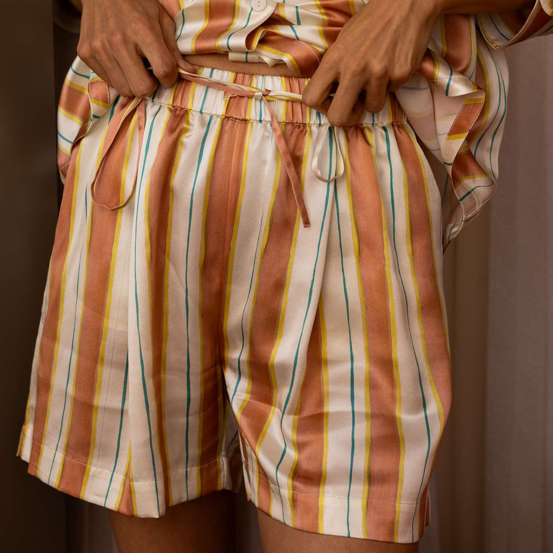 100% Pure Mulberry Silk Oversize Short - Divine Lines