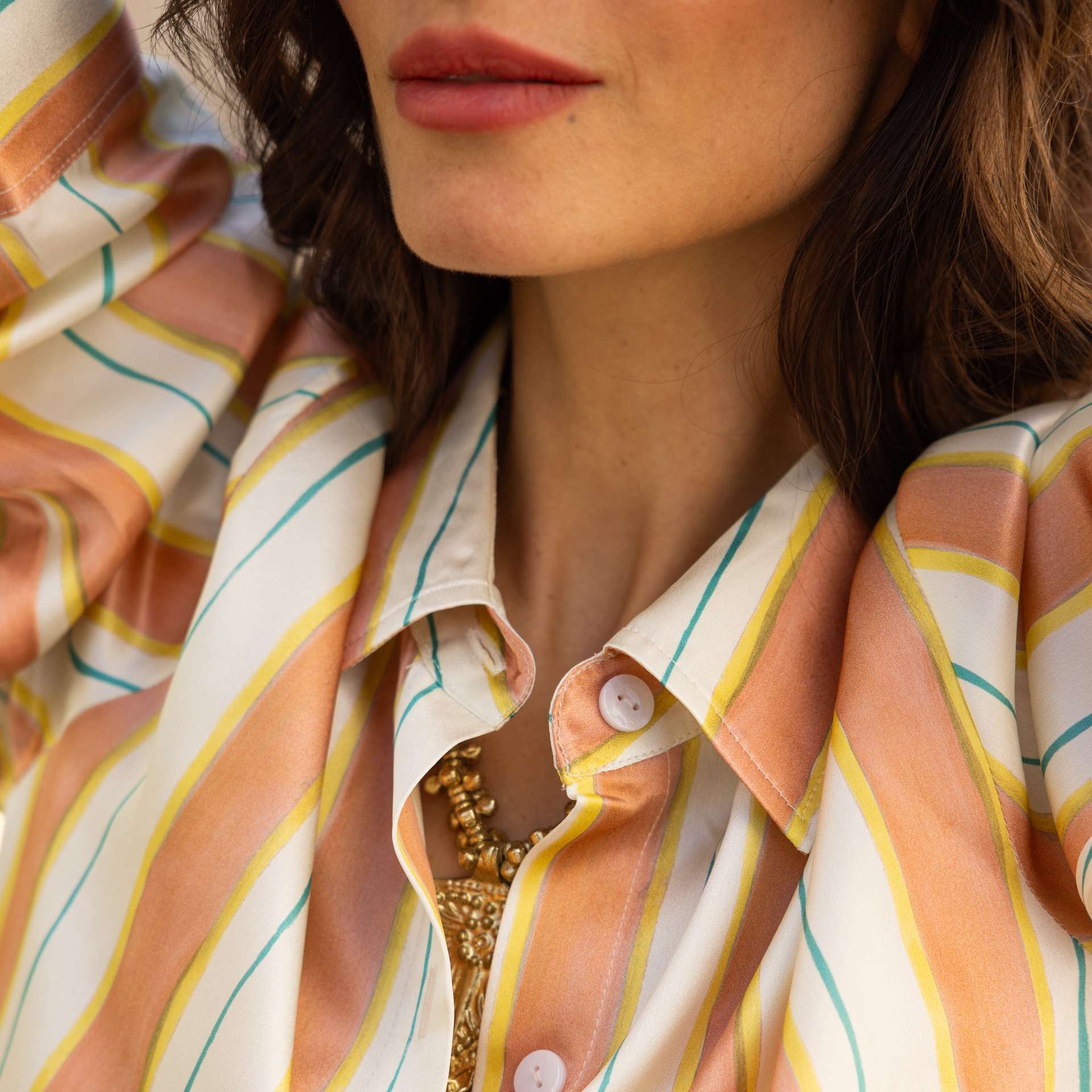 100% Pure Mulberry Silk Shirt - Divine Lines