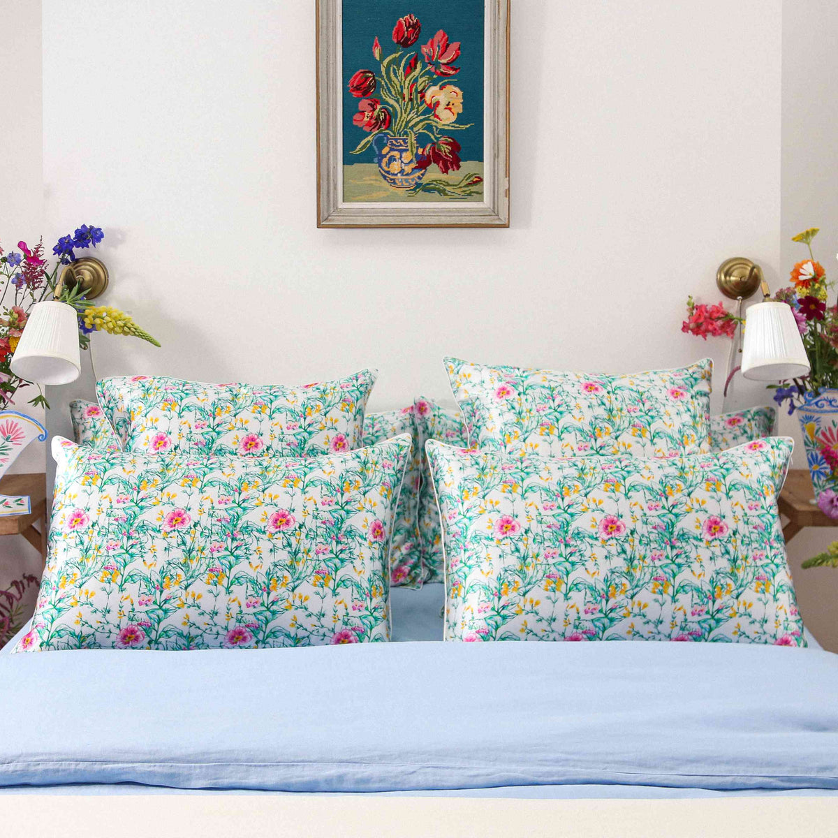 100% Mulberry Silk Pillowcase - Botanical Tracery