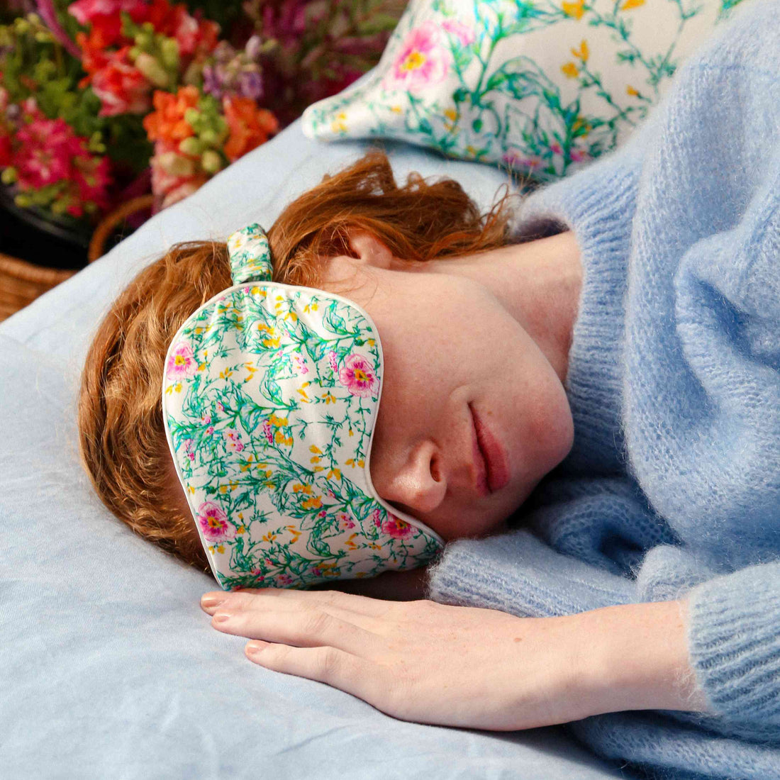 Masque de sommeil 100 % soie pure - Ornements Botaniques