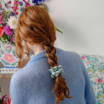 100% Pure Silk Scrunchie - The Medium - Botanical Tracery