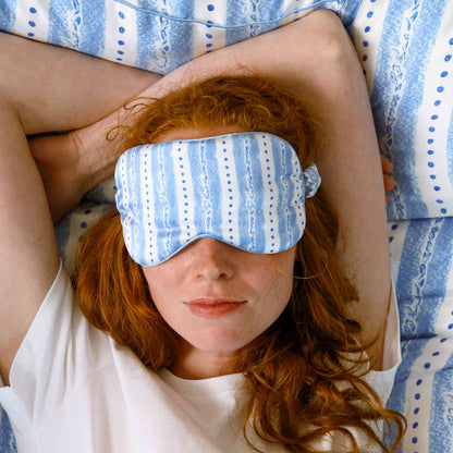 100% Pure silk sleep mask - Trefoil Leaf