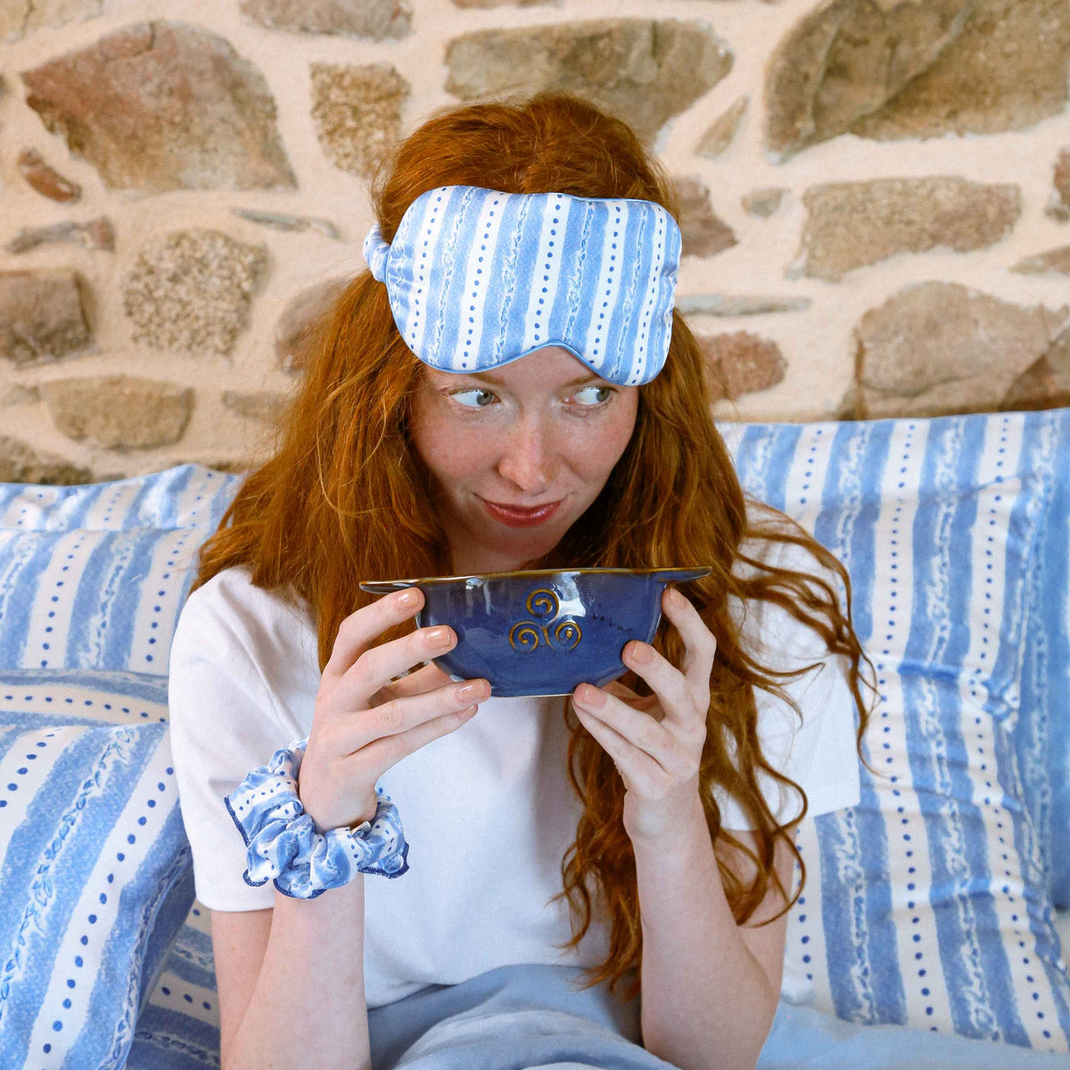 100% Pure silk sleep mask - Trefoil Leaf