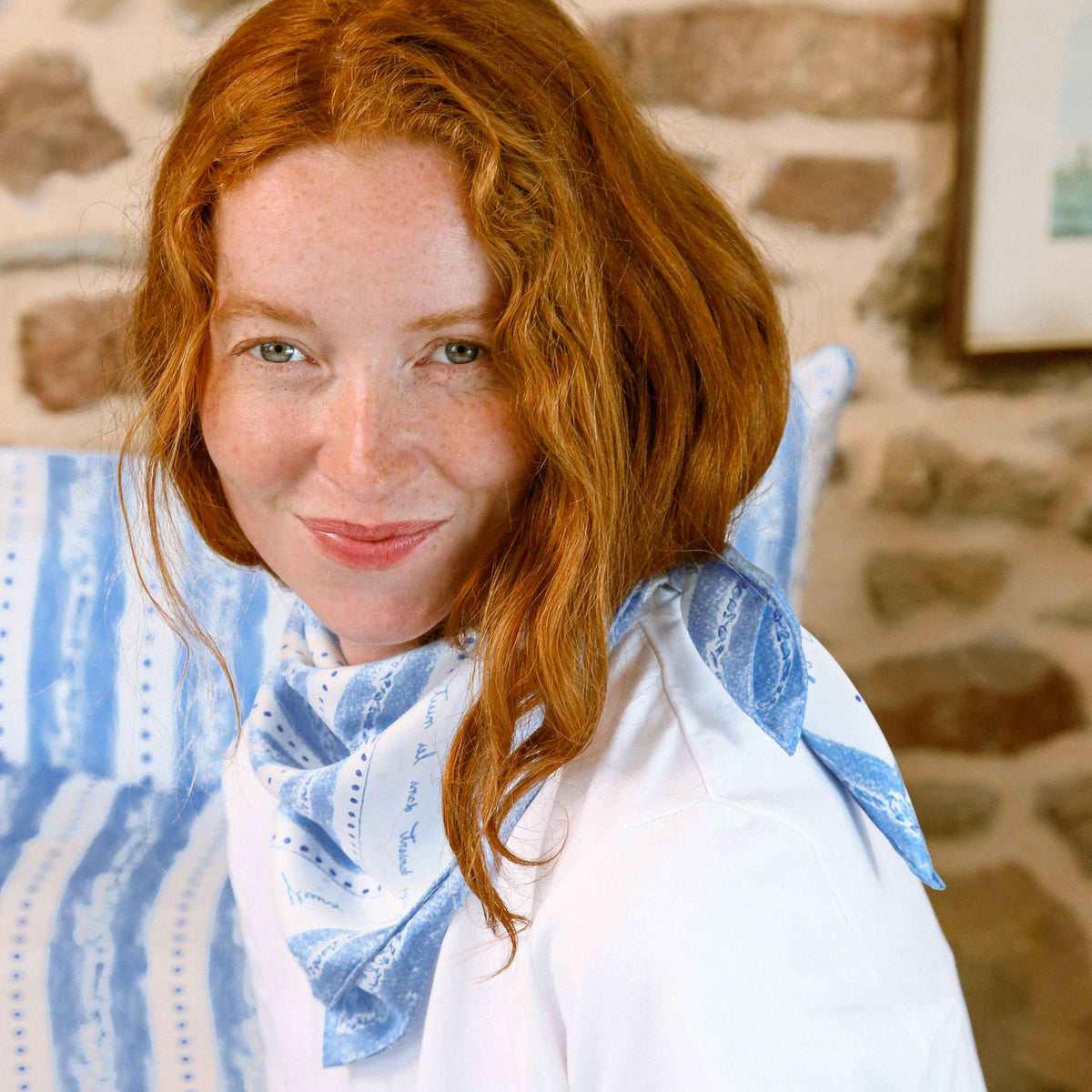 100% pure silk scarf - Trefoil Leaf