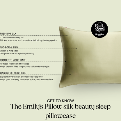 100% Silk beauty sleep pillowcase - Almond green