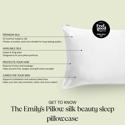 100% Mulberry Silk Pillowcase - White