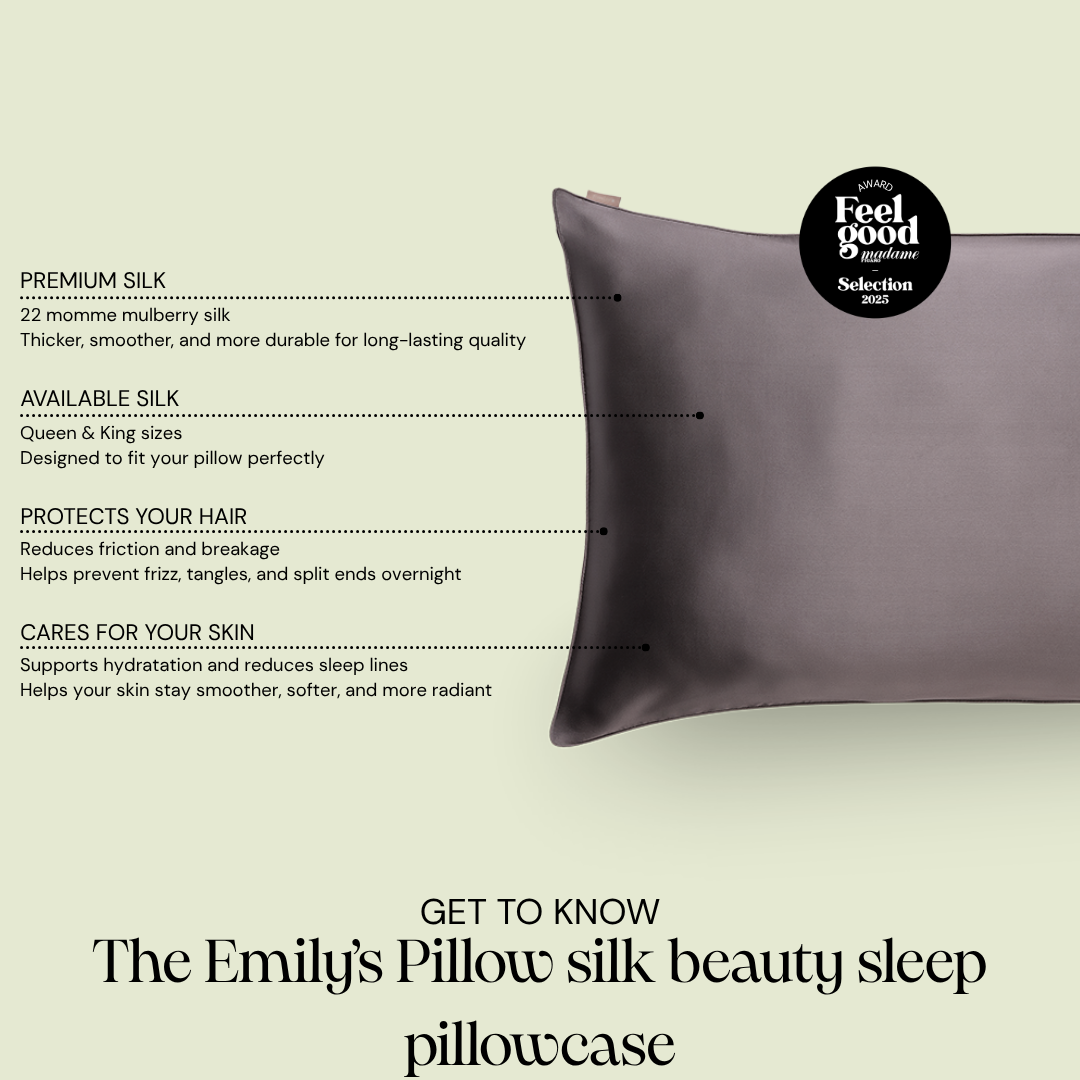 100% Mulberry Silk Pillowcase - Intense grey
