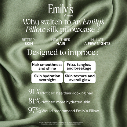 100% Mulberry Silk Pillowcase - Sage green