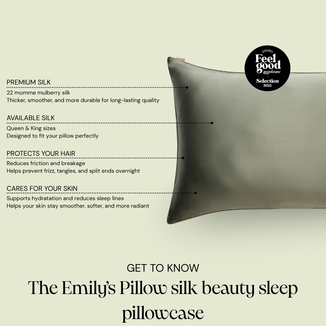 Sleep pack - 100% silk pillowcase and deep sleep mask - Sage green