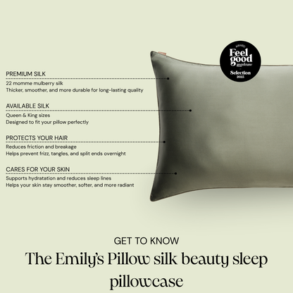Sleep pack - 100% silk pillowcase and deep sleep mask - Sage green