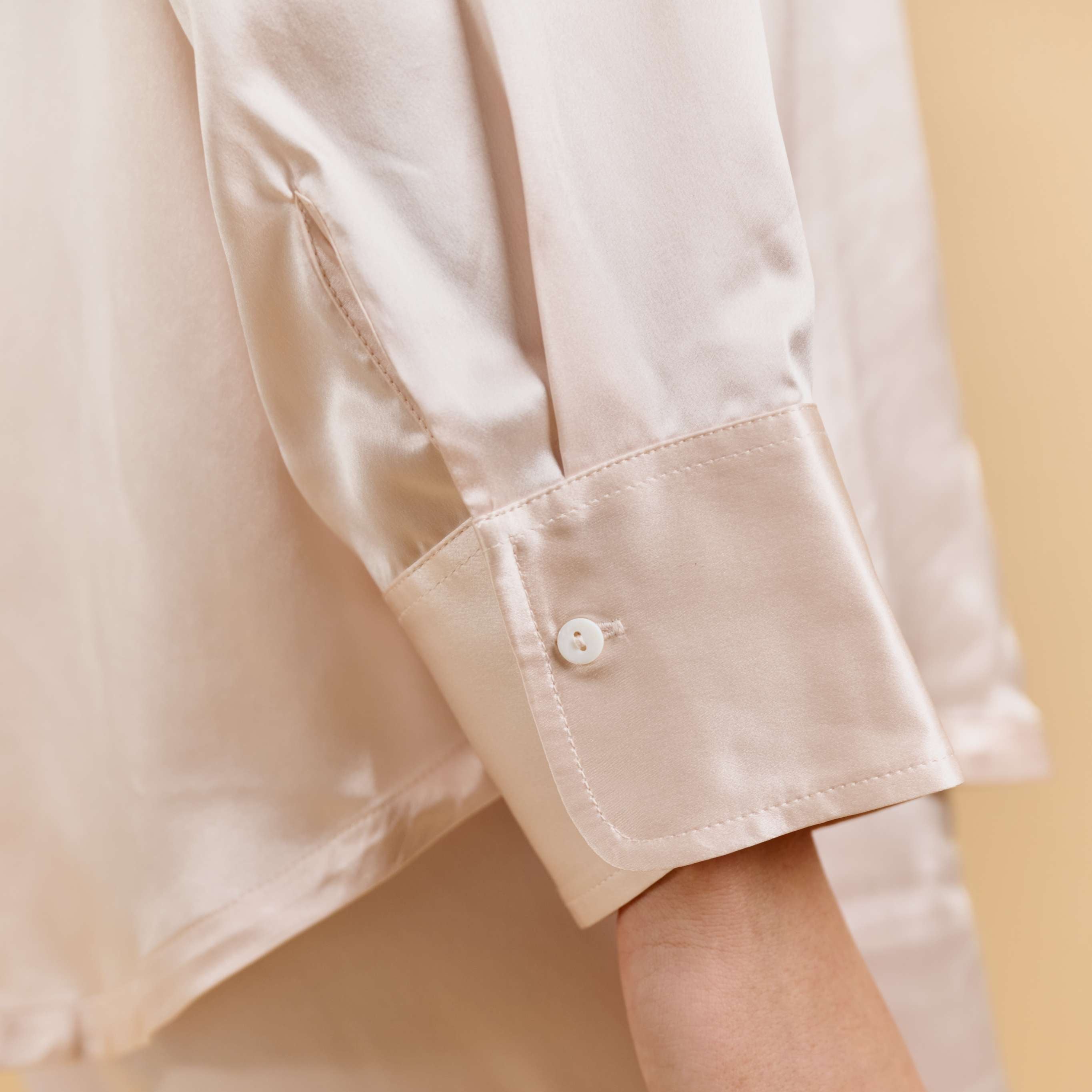 100% Pure Mulberry Silk Oversized Shirt - Powder Pink