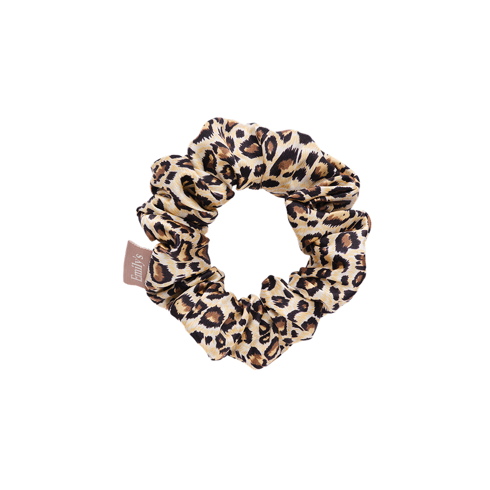 100% pure silk scrunchie - Medium - Léopard