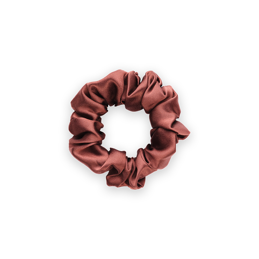 100% pure silk scrunchie - Medium - Moka