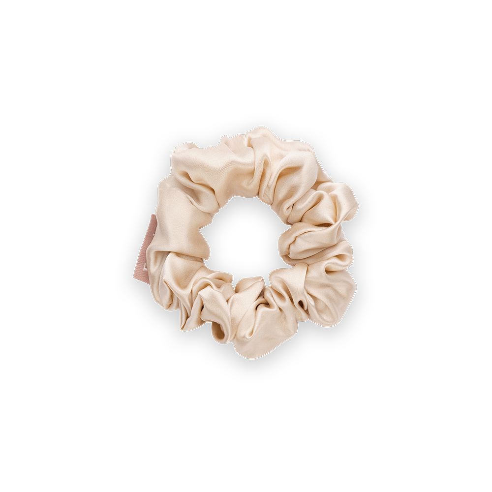 100% pure silk scrunchie - Medium - Champagne