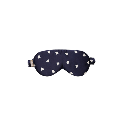 100% Pure silk sleep mask - Blue Heart Cream