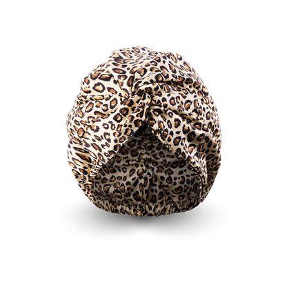 100% Pure Mulberry Silk Turban - Léopard