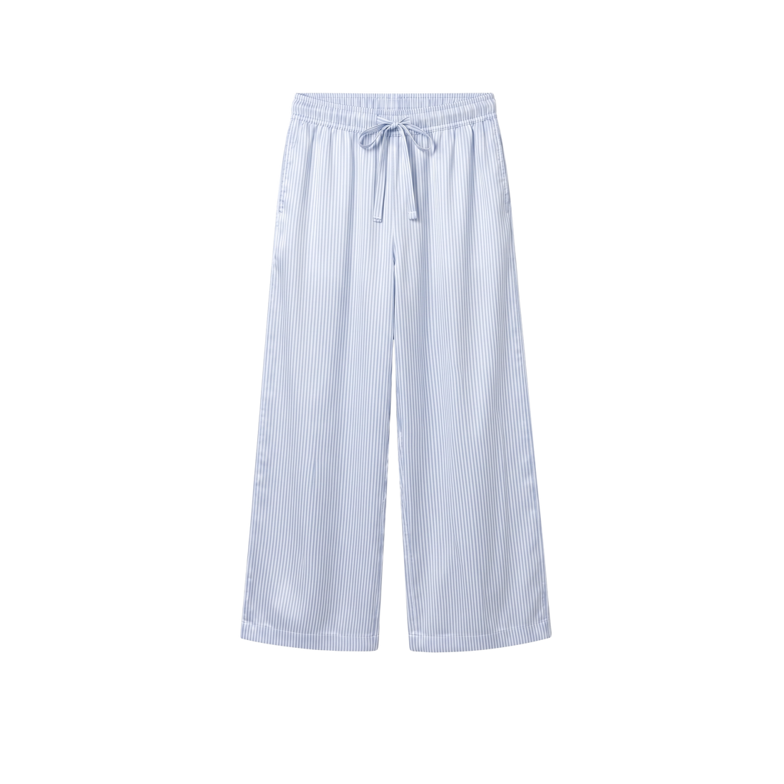 100% Pure Mulberry Silk Oversize Pants - Blue Stripes
